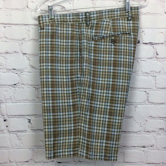 Tommy Bahama Linen Blend Shorts Men's Sz 32 Blue Plaid Casual Beach Travel Sport - Picture 7 of 10